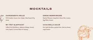 Picture of menu information at Peya