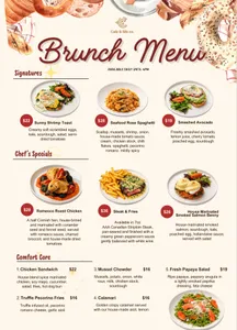 Picture of menu information at Cafe & Life