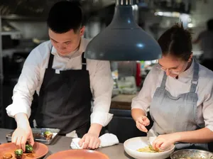 L'Abattoir French restaurant in Downtown Vancouver – fine dining dishes, interior photos, and ambiance.