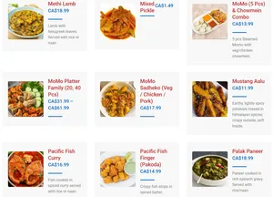 Picture of menu information at Himalayan Momo