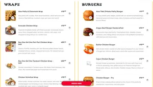 Picture of menu information at Chickasta Vancouver