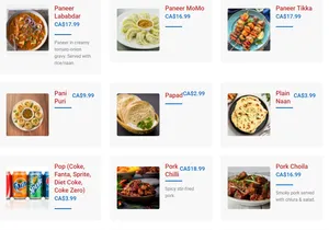 Picture of menu information at Himalayan Momo