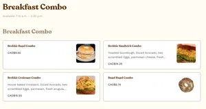 Picture of menu information at Aidan’s Coffee & Food W Hastings