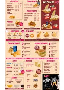 Picture of menu information at HiFive Chicken
