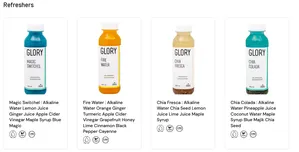 Picture of menu information at Glory Juice Co.