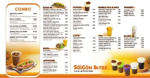 Picture of menu information at Saigon Bites Kingsway