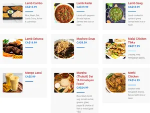 Picture of menu information at Himalayan Momo