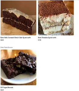 Picture of menu information at Keto Caveman Café