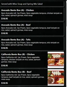 Picture of menu information at Fresh Sushi