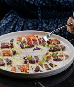 Picture of dish House cured Ora King salmon and Bluefin chutoro at House of Dawn