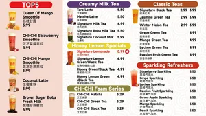 Picture of menu information at Drama Hot Pot